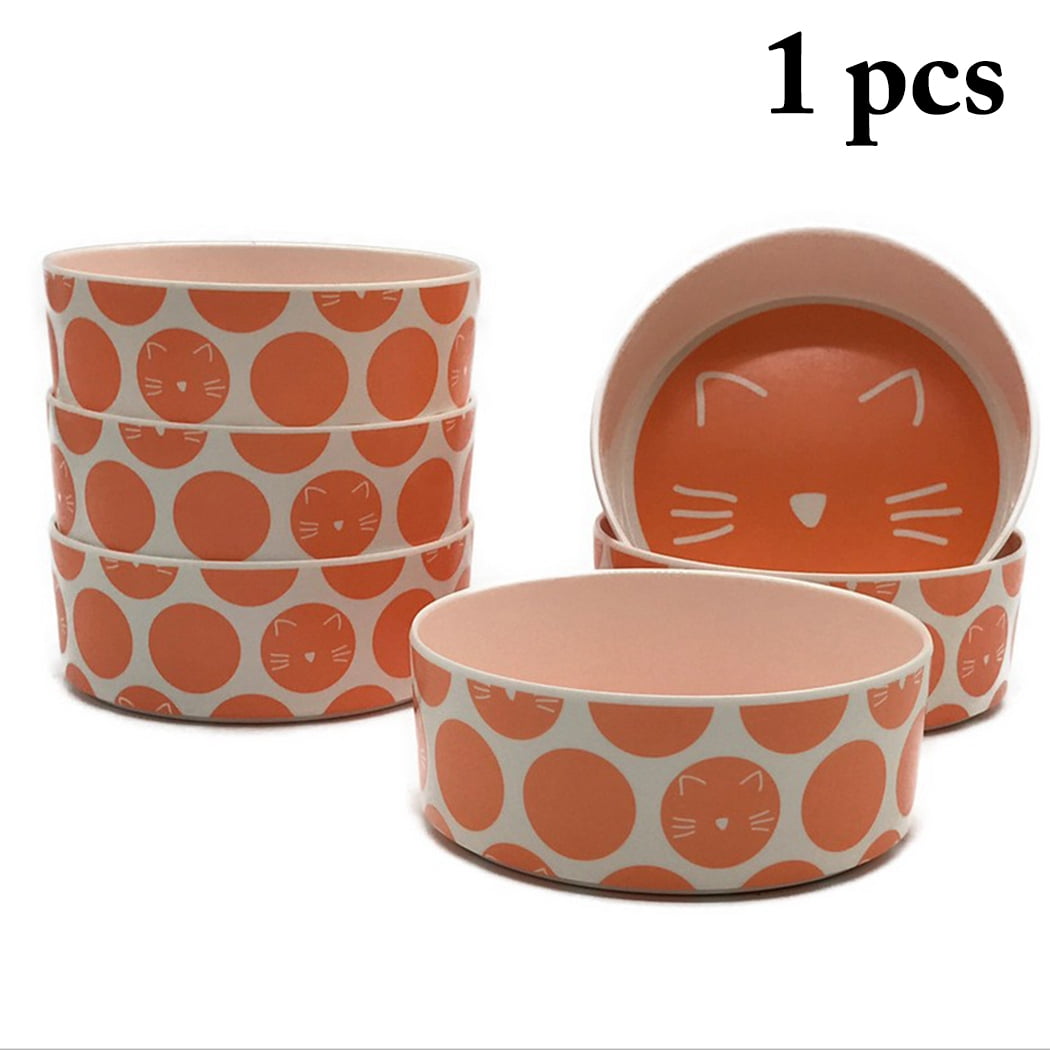 Bol pour Animaux, Bol de Nourriture pour Animaux au Design de Chat Mignon Dessin Animé, Bol Distributeur pour Chatons