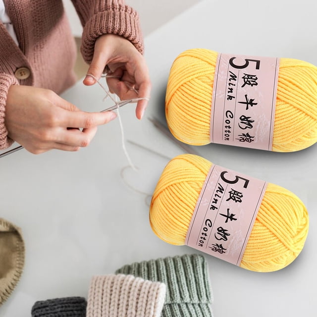 Milk Cotton Yarn for Crochet - Hand-Woven DIY Gradient Sections Dyed Baby Wool, Knitting & Craft Supplies (50g)