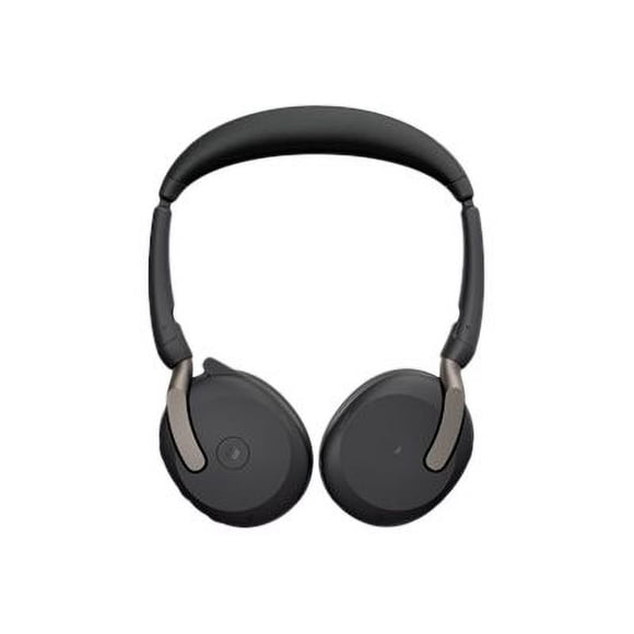 Jabra Evolve2 65 Flex MS Stereo - Headset - on-ear - Bluetooth - wireless - active noise canceling - USB-C via Bluetooth adapter - black - Certified for Microsoft Teams