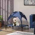 thumbnail image 2 of PawHut Elevated Cooling Pet Bed with Canopy for Medium-Sized Dogs Dark Blue, 2 of 10