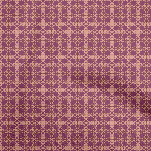 oneOone Polyester Spandex Purple Fabric Geometric Craft Projects Decor Fabric Printed By The Yard 56 Inch Wide