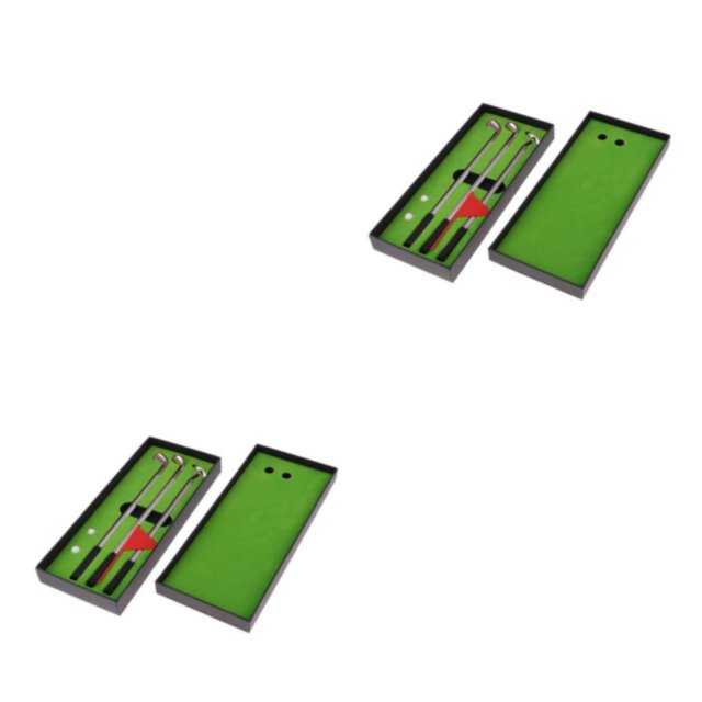 Ruiboury Stylish for Golf Pen Set Desktop Game with Putting Green and Flag Ballpoint Pens Red 2Set