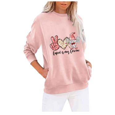Mode Femmes Décontracté Manches Longues Col Rond Chandail en Molleton Poches Hauts Blouse
