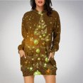 thumbnail image 1 of TIMIFIS Robe de Noël Moche pour Femmes, Manches Longues, Imprimé Bonhomme de Neige, Robe Chemise Décontractée Moulante avec Poche, 1 of 4
