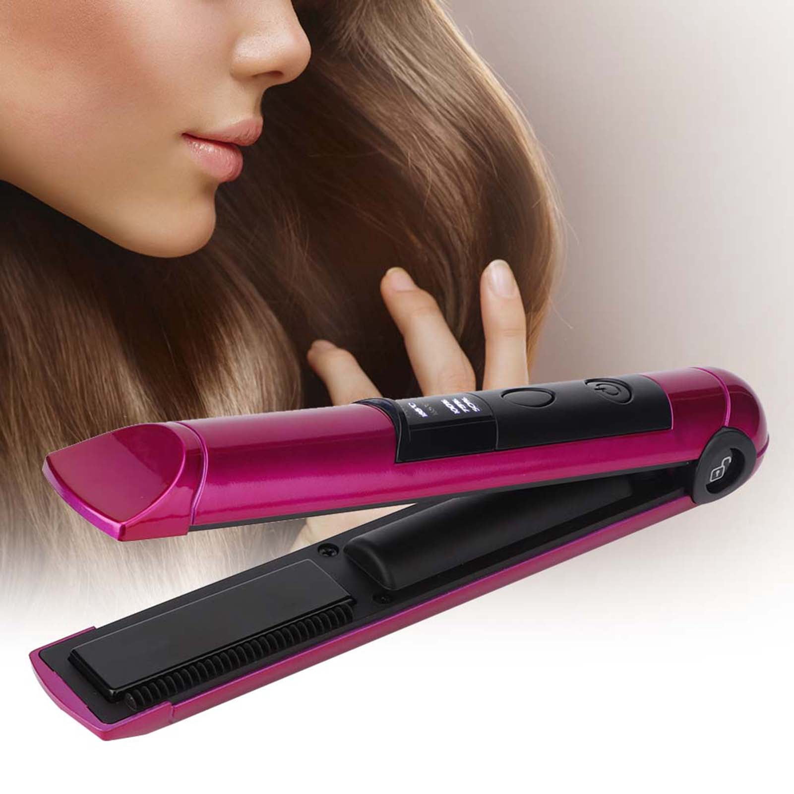 Rechargeable Hair Straightener Rose Red Rechargeable Hair Straightener Hair Styling Tool For Girls