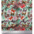 thumbnail image 1 of Soimoi Georgette Viscose Fabric Colorful Butterfly Print Fabric by The Yard 42 Inch Wide, 1 of 5