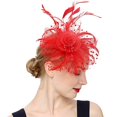 thumbnail image 4 of Women Flower Mesh Ribbons Headband Cocktail Tea Party Hat Headwear Hair Clip, 4 of 9