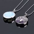 thumbnail image 2 of Natural Round Gem Stone Kabbalah Tree of Life Necklaces Pendants, 2 of 6