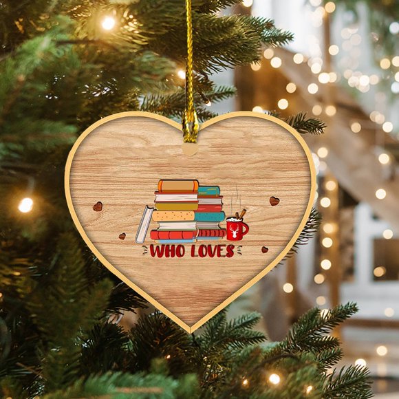 Home Decor Book Lovers Heart Decorations Reading Books Christmas Decorations Librarian Books Decorations Books Stack Pendants