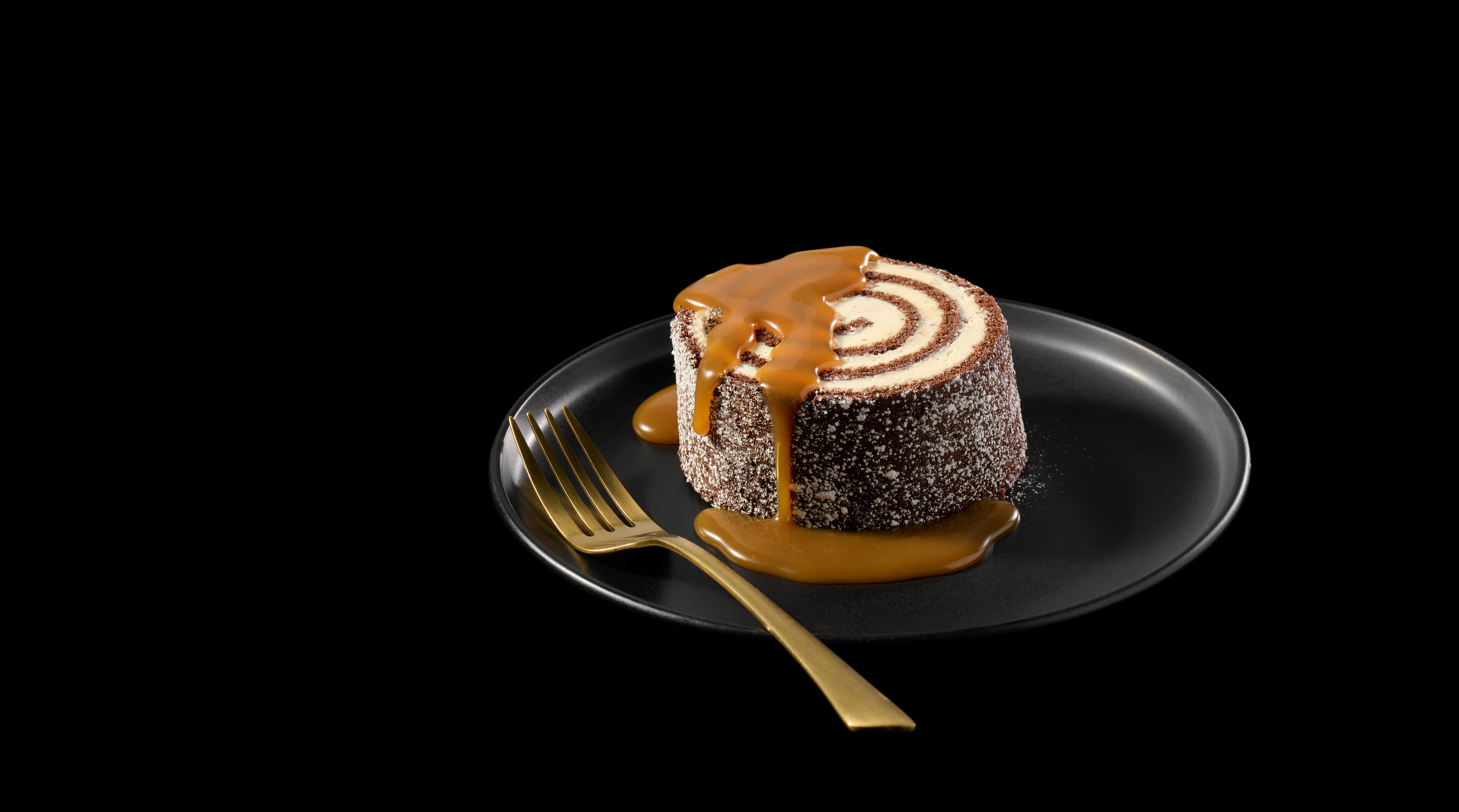 Gâteau Roulé au Chocolat Baileys avec Sauce Coulante au Caramel Gâteau au chocolat Baileys avec sauce caramel