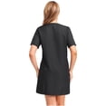 thumbnail image 4 of Aislor Robe d'Uniforme d'Infirmière pour Femmes à Manches Courtes, Tenue de Travail Médicale avec Poches, Chemise Boutonnée, Uniforme de Sarrau Noir m, 4 of 7