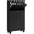 thumbnail image 1 of HOMCOM Armoire à Chaussures Moderne avec 3 Tiroirs Basculants pour 12 Paires de Chaussures, 1 of 10