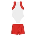 thumbnail image 4 of MSemis Justaucorps de Gymnastique Sans Manches pour Garçons, Combinaison de Danse Ballet avec Short Athlétique, Ensemble de Compétition et d'Entraînement, Blanc 12, 4 of 7