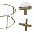 thumbnail image 3 of ViscoLogic Regal Mid-Century Round Clear Glass Coffee Table with Metal Frame, Golden, 3 of 3