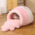 thumbnail image 1 of kurtrusly Pot de Miel Lit pour Chat Lit Doux avec Tapis Rose, 1 of 8