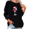 thumbnail image 2 of Nouveaux Hauts pour Femmes 2023 Manches Longues Col Rond Hauts Chemises Amples Imprimé de Noël Blouse Graphique Coupe Décontractée Chandail en Molleton Oversize pour Femmes, 2 of 6