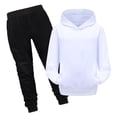 thumbnail image 1 of Hiiyo Boys Casual Active Outfits Solid Color Pullover Hoodie Sweatpants Set, 1 of 3