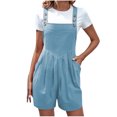 thumbnail image 1 of hoksml Women Overalls Solid Color Pocket Button Sleeveless Jumpsuit Pleated Bodysuit Playsuit Summer Rompers 2025 on Clearance, 1 of 6
