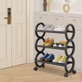 thumbnail image 4 of Matoen Shoe Rack with Wheels Movable Shoe Rack Organizer Three Tier Shoe Storage Cabinet for Everyday Items Suitable for Bedroom Closet Entryway Bedroom Under Table, 4 of 6