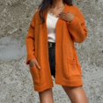 thumbnail image 3 of RXIRUCGD Chemisier à Manches Longues à Col en V pour Femme, Rayé, Ample, à Agencement de Couleurs, Orange, Taille : 3TG, 3 of 4