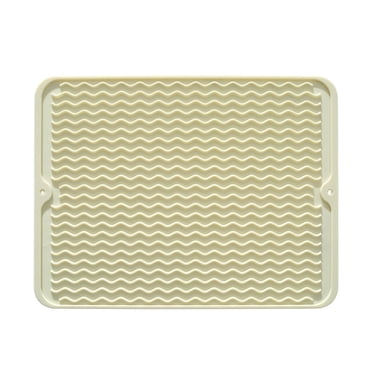 Meitianfacai Silicone Dish Drying Mat Non-Slip Silicone Mat Easy Clean Drying Mat Large Heat-Resistant Dish Drainer Mat for Kitchen Counter, Sink, Refrigerator or Drawer Liner(16"x12")