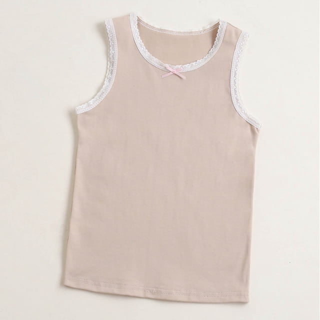 Soki Girls Layer Undershirt Summer T-shirt Base Shirt Round-Neck Camisoles Tops
