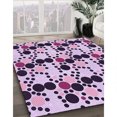 thumbnail image 3 of Ahgly Tapis Rond Lavable en Machine Intérieur Transitionnel Fleur Rose, 5 Pieds Rond, 3 of 7