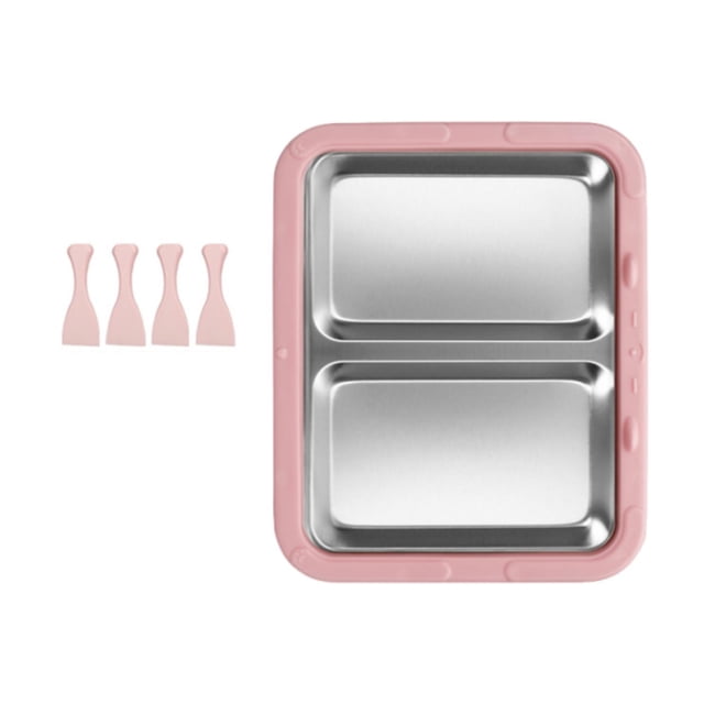 DOLITY Ice Cream Maker DIY Household Easy to Clean Multifunction Instant Cold Plate Pink No Lid