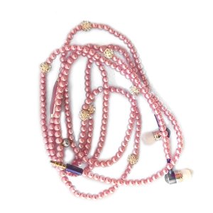 Yeacher Jewelry Pearl Necklace Stereo Earphones with Microphone 3.5mm In-ear Headphone Wired Headset Earbuds for Phone Girls