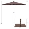 thumbnail image 2 of Gymax 10 Ft Patio Table Market Umbrella w/ 24 Solar LED Lights & Heavy-duty Base Tan, 2 of 10