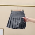 thumbnail image 4 of MIASHUI Jupe Plissée Mini pour Filles Taille Haute Tennis Uniforme Scolaire Jupes, Gris, 7-8 Ans, 4 of 5