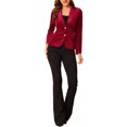 thumbnail image 2 of INSPIRE CHIC Blazer en Velours Vintage pour Femme, Revers Cranté, devant Boutonné, Veste de Bureau, m Bourgogne, 2 of 8
