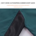 thumbnail image 4 of Chef Coat Short Sleeve with Buttons Pockets Cook Jacket Chic Cooking Work Wear Uniform Costume for Restaurant Hotel Cafe Kitchen Dark Green XXL, 4 of 6