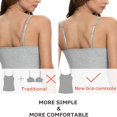 thumbnail image 3 of CHOK Camisoles à Soutien-Gorge Intégré pour Femmes, Bretelles Spaghetti Ajustables, Débardeur Sans Manches, Hauts d'Été, 3 of 7