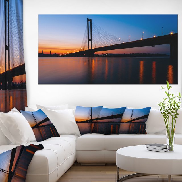 Panorama du Pont du Sud à Kiev - Impression sur Toile de Paysage Urbain