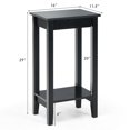 thumbnail image 2 of Gymax Table de Chevet à 2 Niveaux Table d'Extrémité Table d'Appoint Table Basse Pieds en Bois Chambre Noir, 2 of 10
