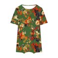thumbnail image 4 of Offre à Durée Limitée Iumwxz Tunique Décontractée Grande Taille Chemises à Grand Ourlet pour Femmes Imprimé Floral T-Shirts Manches Courtes Col Rond Blouse pour Femmes Offres de Vacances Plage, 4 of 4