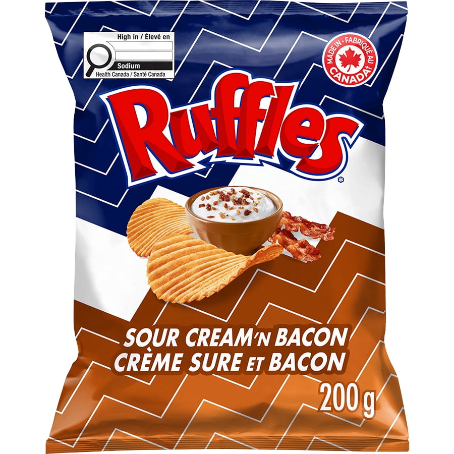 Ruffles Sour Cream & Bacon flavoured Potato Chips