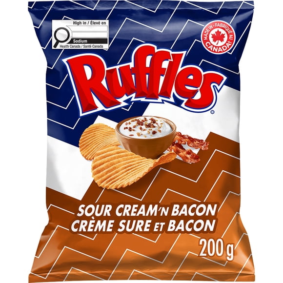 Ruffles Croustilles Saveur Crème sure et bacon