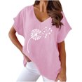 thumbnail image 1 of Birdeem Femme Été Aguichant Mode Imprimé Régulier Col en V Femme Manches Courtes Haut Blouse, 1 of 6