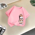 thumbnail image 4 of LUOGENLI T-Shirt pour Filles, Mode Mignonne Imprimée, Décontracté, Col Rond, Manches Courtes, Ensemble 2 Pcs Été 4-6 Ans, 4 of 4