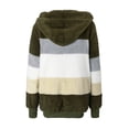 thumbnail image 5 of zanvin Womens Winter Fuzzy Fleece Jacket Hooded Color Block Patchwork Cardigan Drawstring Coat Oversized Outerwear with Pockets, 5 of 5