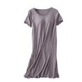 thumbnail image 1 of AherBiu Robes de Pyjama pour Femmes à Manches Courtes, Col Ras du Cou, Vêtements de Nuit Confortables, Chemises de Nuit avec Soutien-Gorge Intégré, 1 of 7