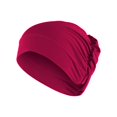 thumbnail image 1 of Women Solid Beading Hat Muslim Ruffle Cancer Chemo Hat Wrap Cap, 1 of 3