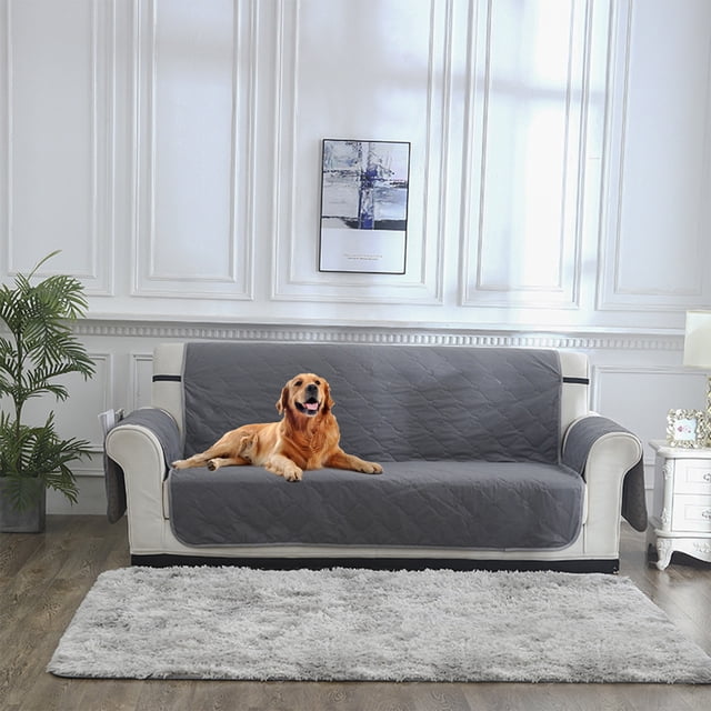Vaidha Housse de Canapé Réversible pour Coussin Housse de Canapé Sofa pour Chiens Protège-Meubles Résistant à l'Eau avec Bâtons en Mousse Sangles Élastiques pour Animaux Chats