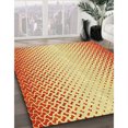 thumbnail image 3 of Ahgly Company Tapis d'Intérieur Lavable à la Machine, Carré, Transitionnel, Orange Rouge Orange, Tapis de Zone, 6 Pieds Carré, 3 of 7