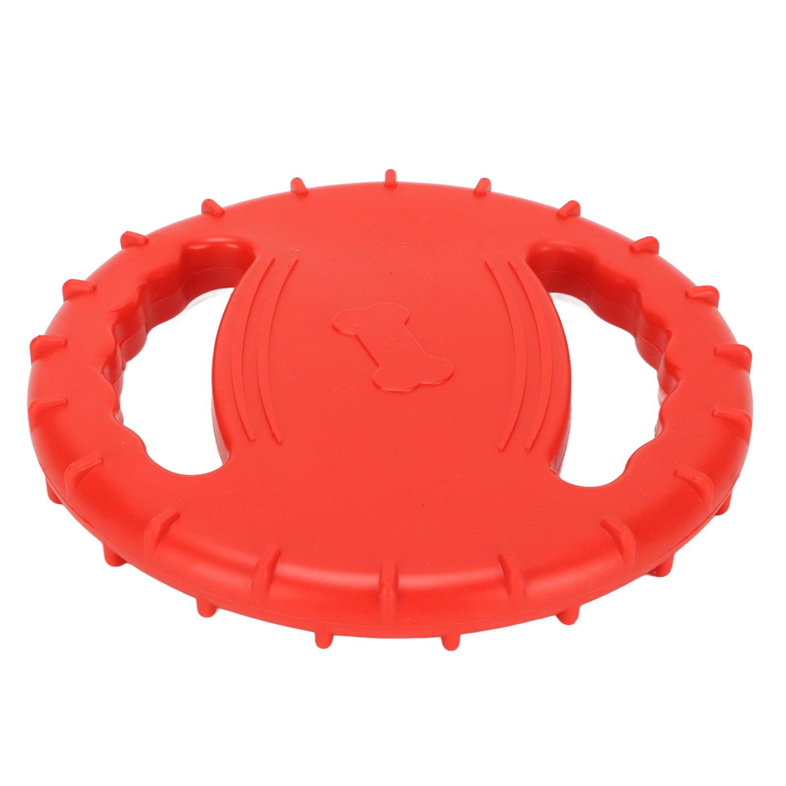 Dog Flying Disc Toy, 2 Sides Hollow Design Stress Relief Flexible Squeaky Dog Training Flying Disc TPR  For Park Sky Blue,Red
