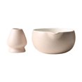 thumbnail image 1 of jifeng Ceramic Matcha Bowl with Whisk Holder Portable for Tabletop Tea Room Kitchen gray, 1 of 9