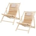 thumbnail image 1 of Costway 2 PCS Patio Outdoor Adjustable Folding Wood Sling Chair Lounge Assembly Free, 1 of 9