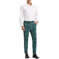thumbnail image 2 of INSPIRE CHIC Men's Dress Plaid Slim Fit Flat Front Prom Checked Trousers 36 Green, 2 of 6